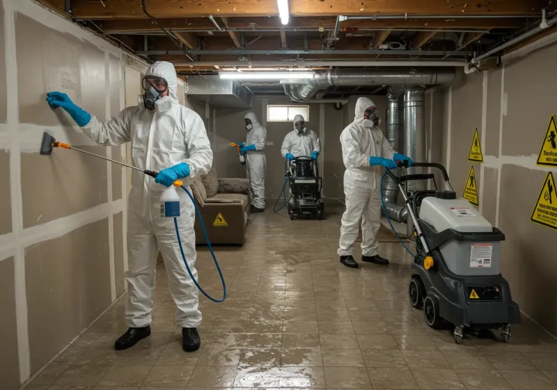 Basement Moisture Removal and Structural Drying process in Gretna, NE